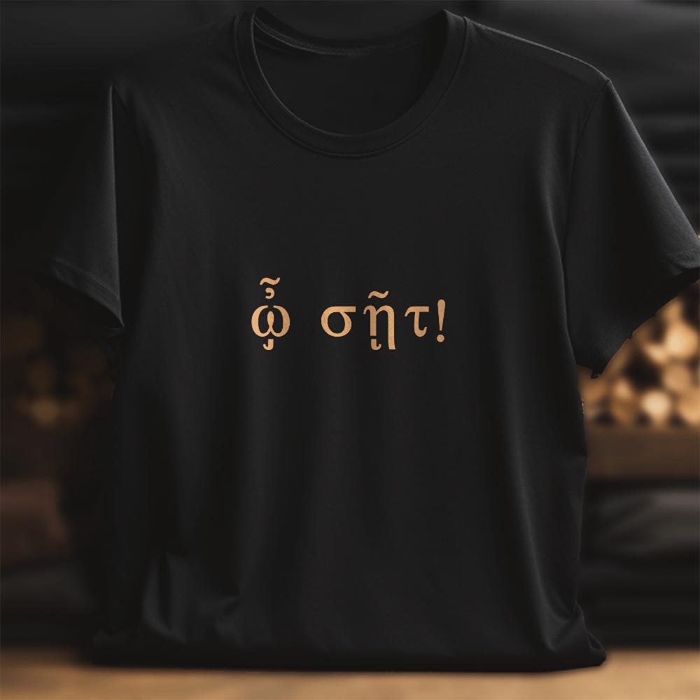 ω σητ! Μαύρο T-Shirt