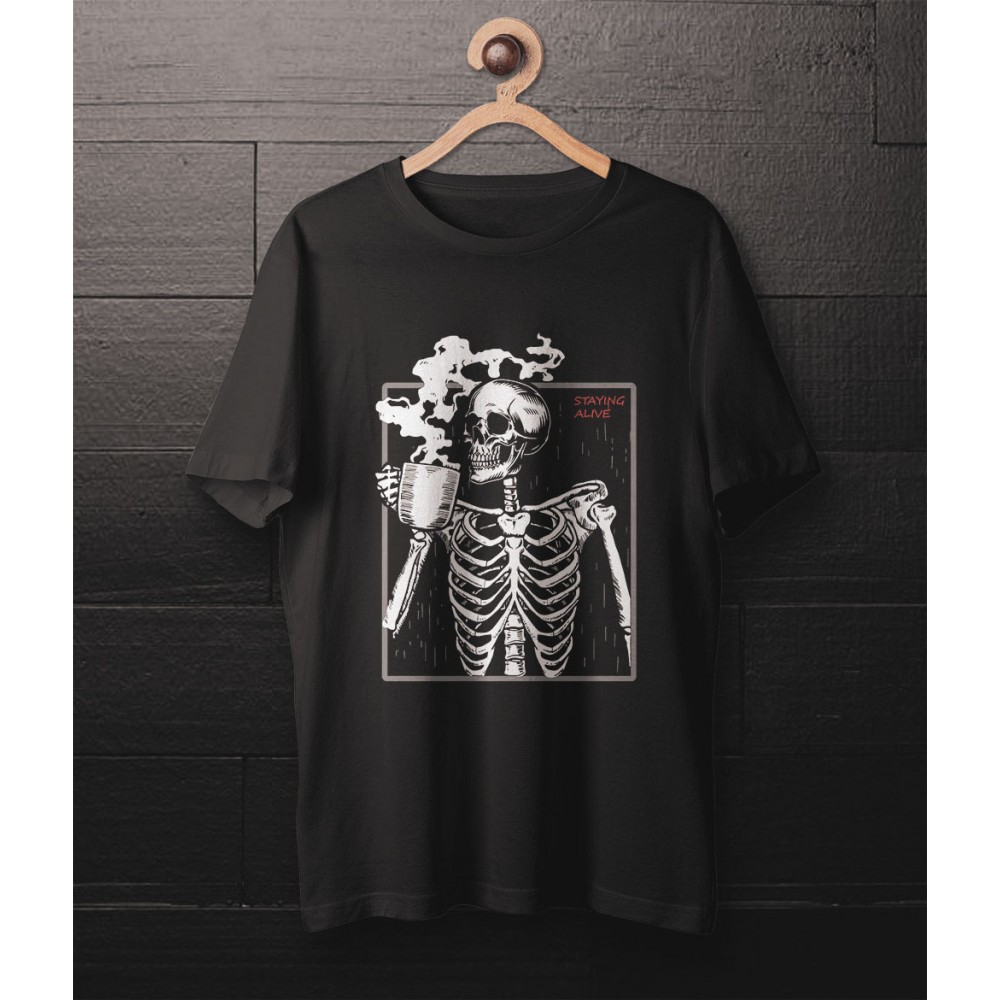Staying Alive - Pure black tee